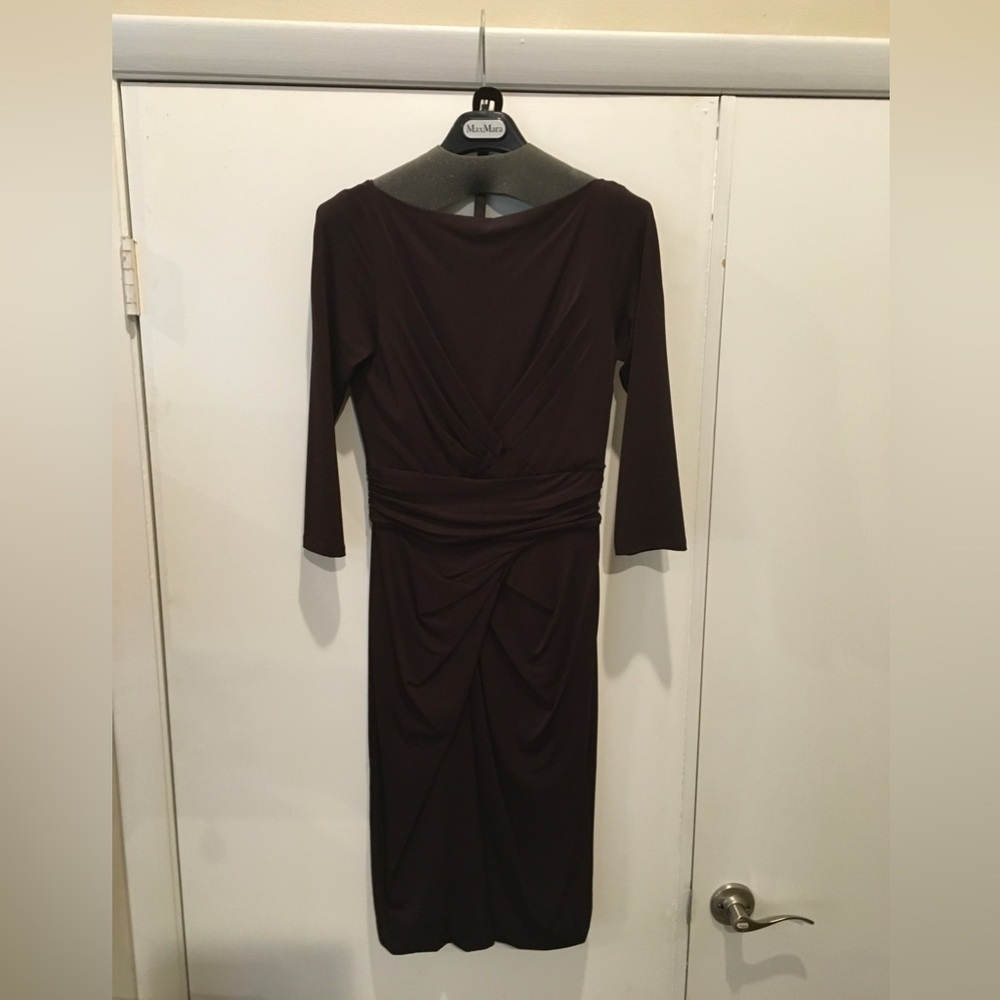 Max Mara 3/4 sleeve Plum Dress
